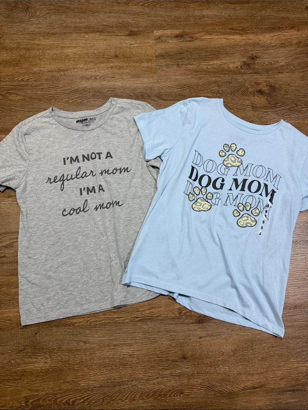 Mom Graphic Tee Bundle - Gray 'Cool Mom' + Light Blue 'Dog Mom' - Picture 1 of 3
